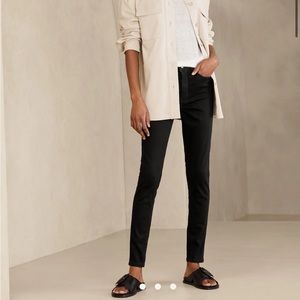 Banana Republic Luxe Premium Denim High Rise Skinny Jean Stay Black 31 L Long